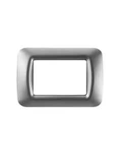 Placa Gewiss de 3 plazas en titanio metalizado sistema top gw22603